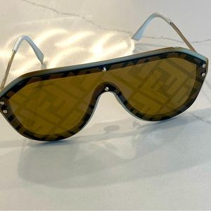 100% Authentic fendi gold reflective sunglasses